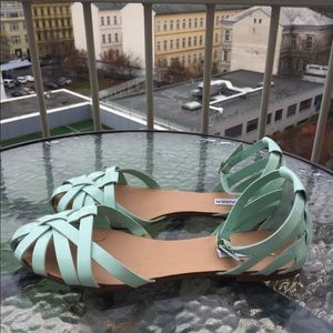 Strappy Teal Steve Madden Sandals, Size 9